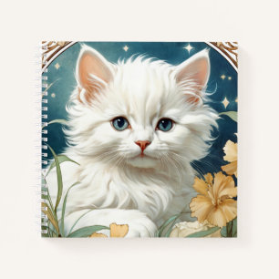 Alphonse Mucha Art Nouveau Kitten Notitieboek