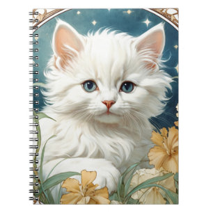 Alphonse Mucha Art Nouveau Kitten Notitieboek
