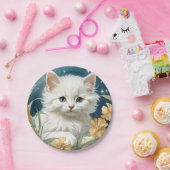 Alphonse Mucha Art Nouveau Kitten Papieren Bordje (Feest)