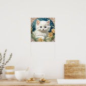Alphonse Mucha Art Nouveau Kitten Poster (Keuken)