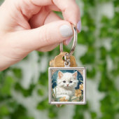 Alphonse Mucha Art Nouveau Kitten Sleutelhanger (Hand)