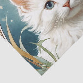 Alphonse Mucha Art Nouveau Kitten Tissuepapier (Detail)