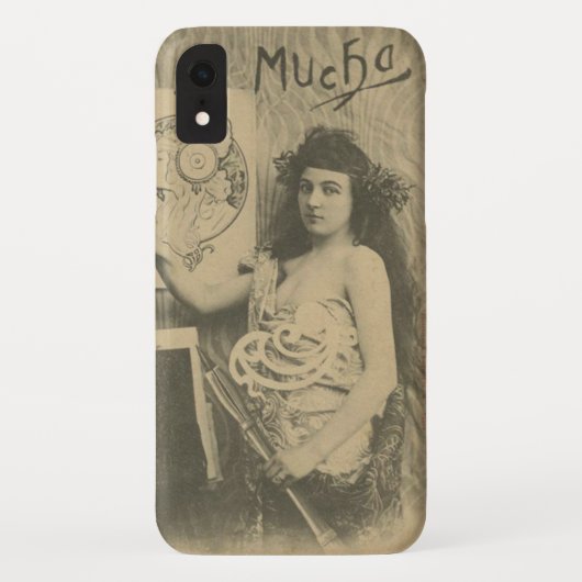 Alphonse Mucha Art Nouveau kunst model foto Case-Mate iPhone Case (Achterkant)