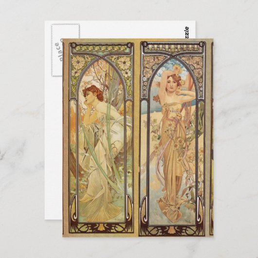 Alphonse Mucha - Art Nouveau Master Briefkaart (Voorkant / Achterkant)