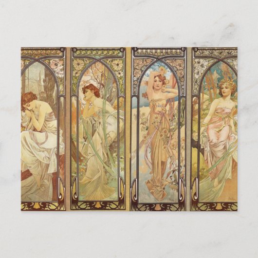 Alphonse Mucha - Art Nouveau Master Briefkaart (Voorkant)