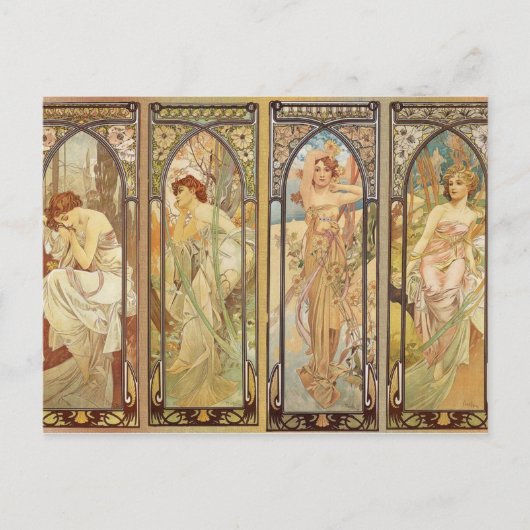 Alphonse Mucha - Art Nouveau Master Briefkaart (Voorkant)