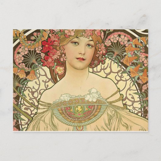 Alphonse Mucha - Art Nouveau Master Briefkaart (Voorkant)