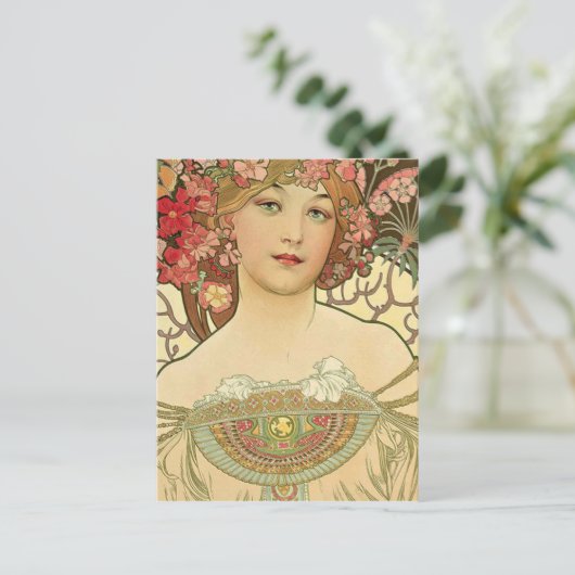 Alphonse Mucha - Art Nouveau Master Briefkaart (Staand voorkant)