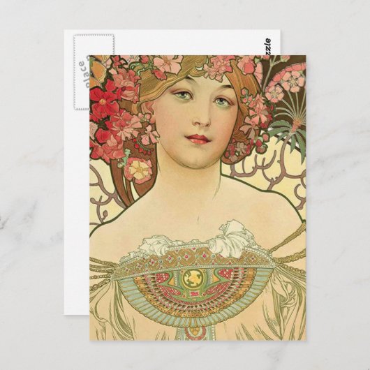 Alphonse Mucha - Art Nouveau Master Briefkaart (Voorkant / Achterkant)