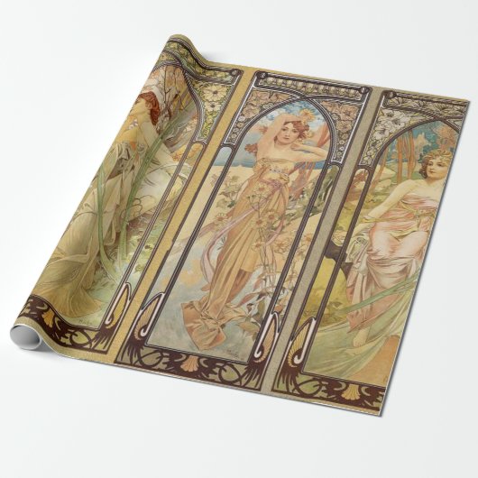 Alphonse Mucha - Art Nouveau Master Cadeaupapier (Uitgerold)