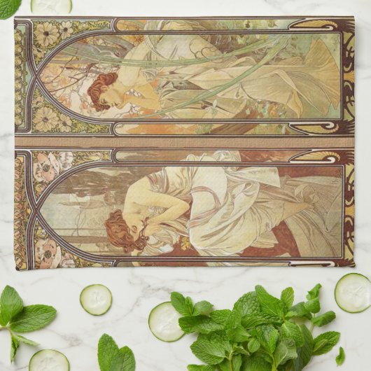 Alphonse Mucha - Art Nouveau Master Theedoek (Gevouwen)