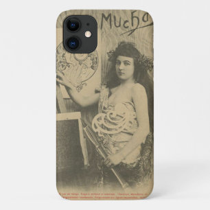 Alphonse mucha art nouveau modelfoto uniek Case-Mate iPhone case