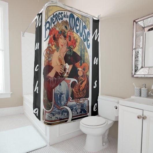 Alphonse Mucha, art nouveau, , Muse, poster Douchegordijn (In situ)