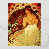 Alphonse mucha art nouveau muze folie feestdagen briefkaart (Voorkant)