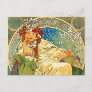 Alphonse Mucha Art Nouveau Princess Hyacinth Briefkaart