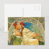 Alphonse Mucha Art Nouveau Princess Hyacinth Briefkaart (Voorkant / Achterkant)