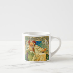 Alphonse Mucha Art Nouveau Princess Hyacinth Espresso Kop