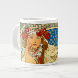 Alphonse Mucha Art Nouveau Princess Hyacinth Grote Koffiekop