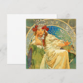 Alphonse Mucha Art Nouveau Princess Hyacinth Kaart (Voorkant / Achterkant)
