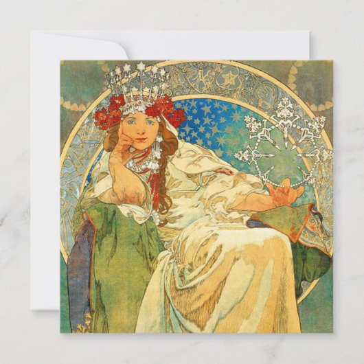 Alphonse Mucha Art Nouveau Princess Hyacinth Kaart (Voorkant)