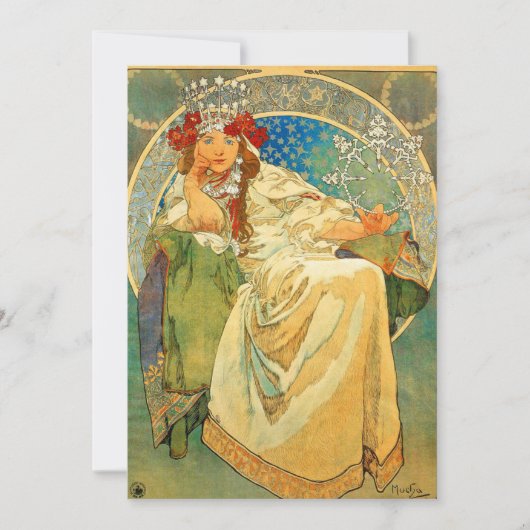 Alphonse Mucha Art Nouveau Princess Hyacinth Kaart (Voorkant)