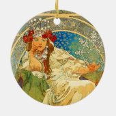 Alphonse Mucha Art Nouveau Princess Hyacinth Keramisch Ornament (Achterkant)