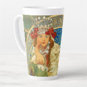 Alphonse Mucha Art Nouveau Princess Hyacinth Latte Mok (Linkerhoek)