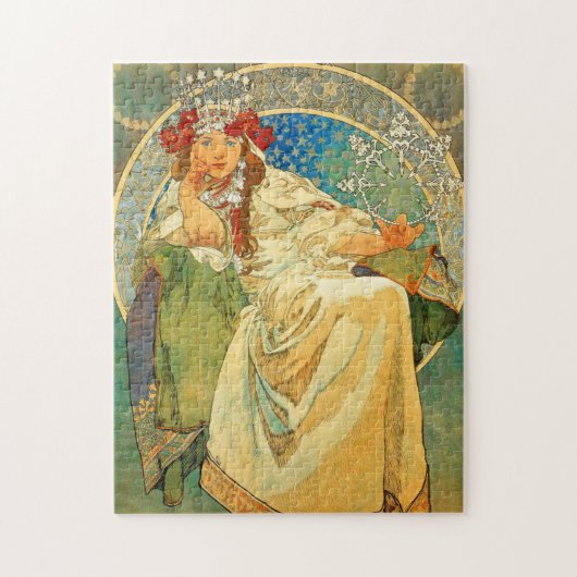 Alphonse Mucha Art Nouveau Princess Hyacinth Legpuzzel (Verticaal)