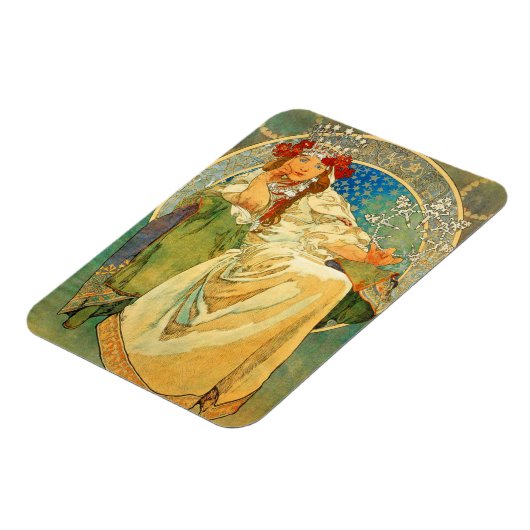 Alphonse Mucha Art Nouveau Princess Hyacinth Magneet (Linkerzijde)