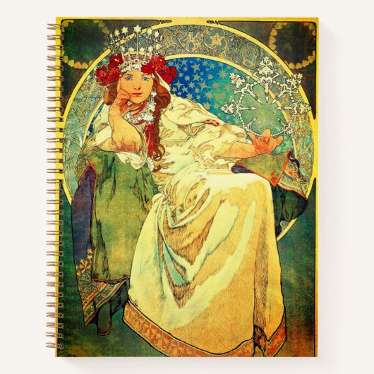 Alphonse Mucha Art Nouveau Princess Hyacinth Notitieboek (Voorkant)