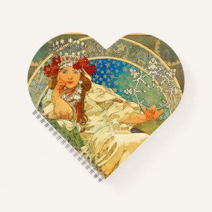 Alphonse Mucha Art Nouveau Princess Hyacinth Notitieboek