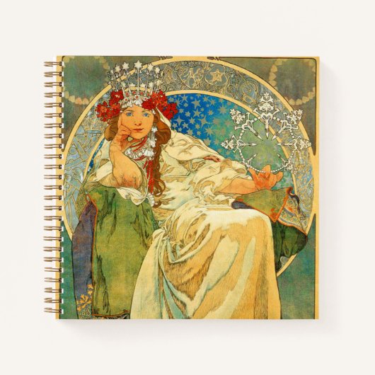 Alphonse Mucha Art Nouveau Princess Hyacinth Notitieboek (Voorkant)
