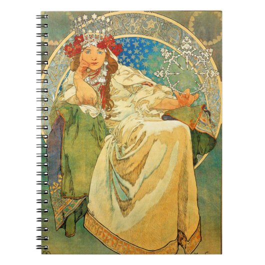 Alphonse Mucha Art Nouveau Princess Hyacinth Notitieboek (Voorkant)