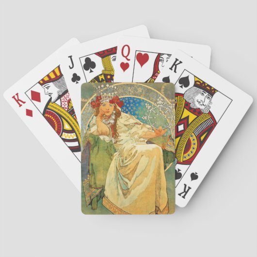 Alphonse Mucha Art Nouveau Princess Hyacinth Pokerkaarten (Achterkant)
