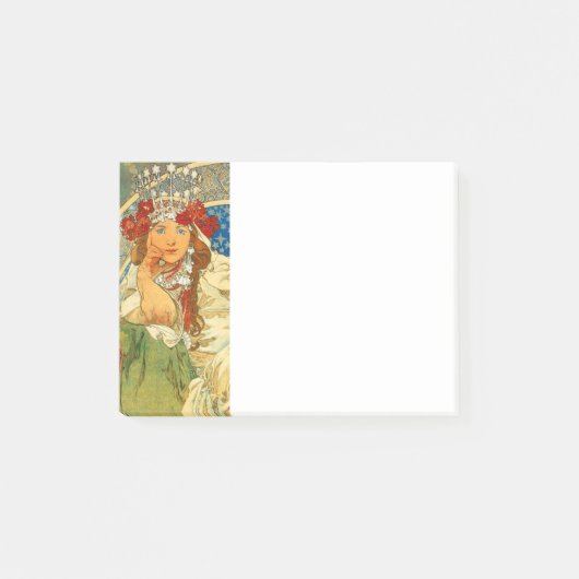 Alphonse Mucha Art Nouveau Princess Hyacinth Post-it® Notes (Voorkant)