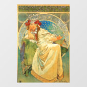 Alphonse Mucha Art Nouveau Princess Hyacinth Raamsticker (Vel)