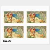 Alphonse Mucha Art Nouveau Princess Hyacinth Rechthoekige Sticker (Vel)