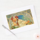 Alphonse Mucha Art Nouveau Princess Hyacinth Rechthoekige Sticker (Envelop)