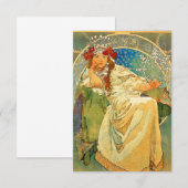 Alphonse Mucha Art Nouveau Princess Hyacinth RSVP Kaartje (Voorkant / Achterkant)