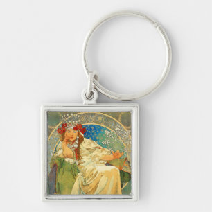 Alphonse Mucha Art Nouveau Princess Hyacinth Sleutelhanger