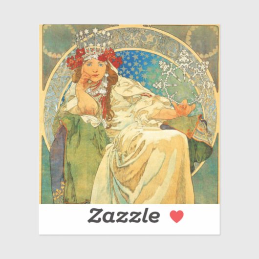 Alphonse Mucha Art Nouveau Princess Hyacinth Sticker (Vel)