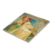 Alphonse Mucha Art Nouveau Princess Hyacinth Tegeltje (Zijkant)