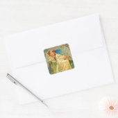 Alphonse Mucha Art Nouveau Princess Hyacinth Vierkante Sticker (Envelop)