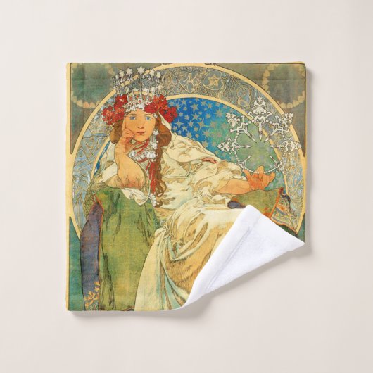 Alphonse Mucha Art Nouveau Princess Hyacinth Washandje (Wasdoekje)