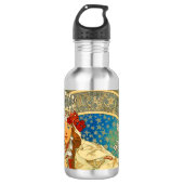 Alphonse Mucha Art Nouveau Princess Hyacinth Waterfles (Voorkant)