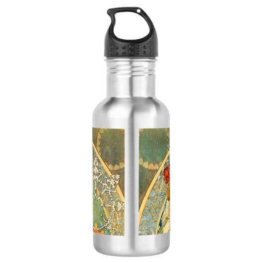 Alphonse Mucha Art Nouveau Princess Hyacinth Waterfles (Achterkant)