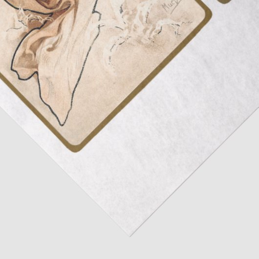 Alphonse Mucha Art Nouveau Seizoenen Decoupage Tissuepapier (Detail)