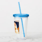 Alphonse Mucha Art Nouveau Sinaasappel Cat Acryl Drinkbeker (Links)