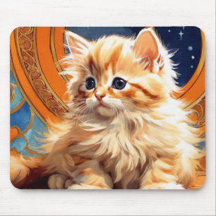 Alphonse Mucha Art Nouveau Sinaasappel Cat Muismat