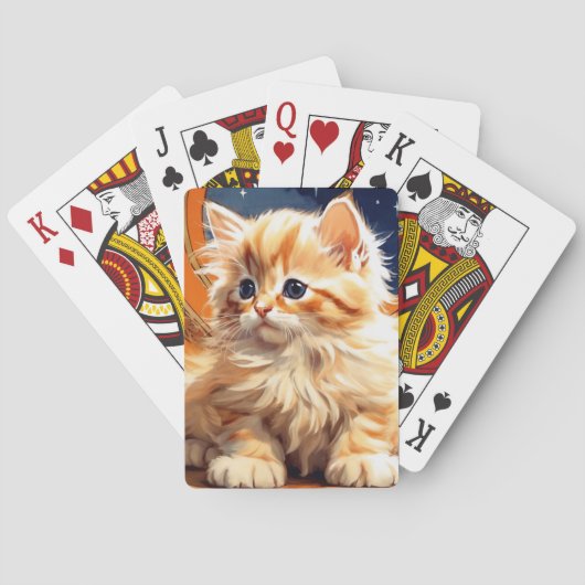 Alphonse Mucha Art Nouveau Sinaasappel Cat Pokerkaarten (Achterkant)